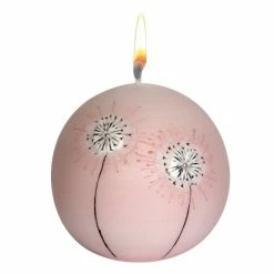 Null Kugelkerze "Gänseblümchen" Rosenholz Ø 80 Mm, Designkerze Ostern, Frühling Und Sommer