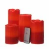 Null LED Kerzenset Adventskerzen Weihnachten 4 Größen Mit Fernbedienung Rot 4 Stück
