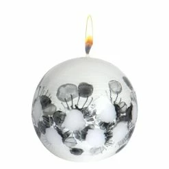 Null Kugelkerze "Tupfen" Schwarz Ă 80 Mm, Designkerze Ostern, FrĂŒhling Und Sommer