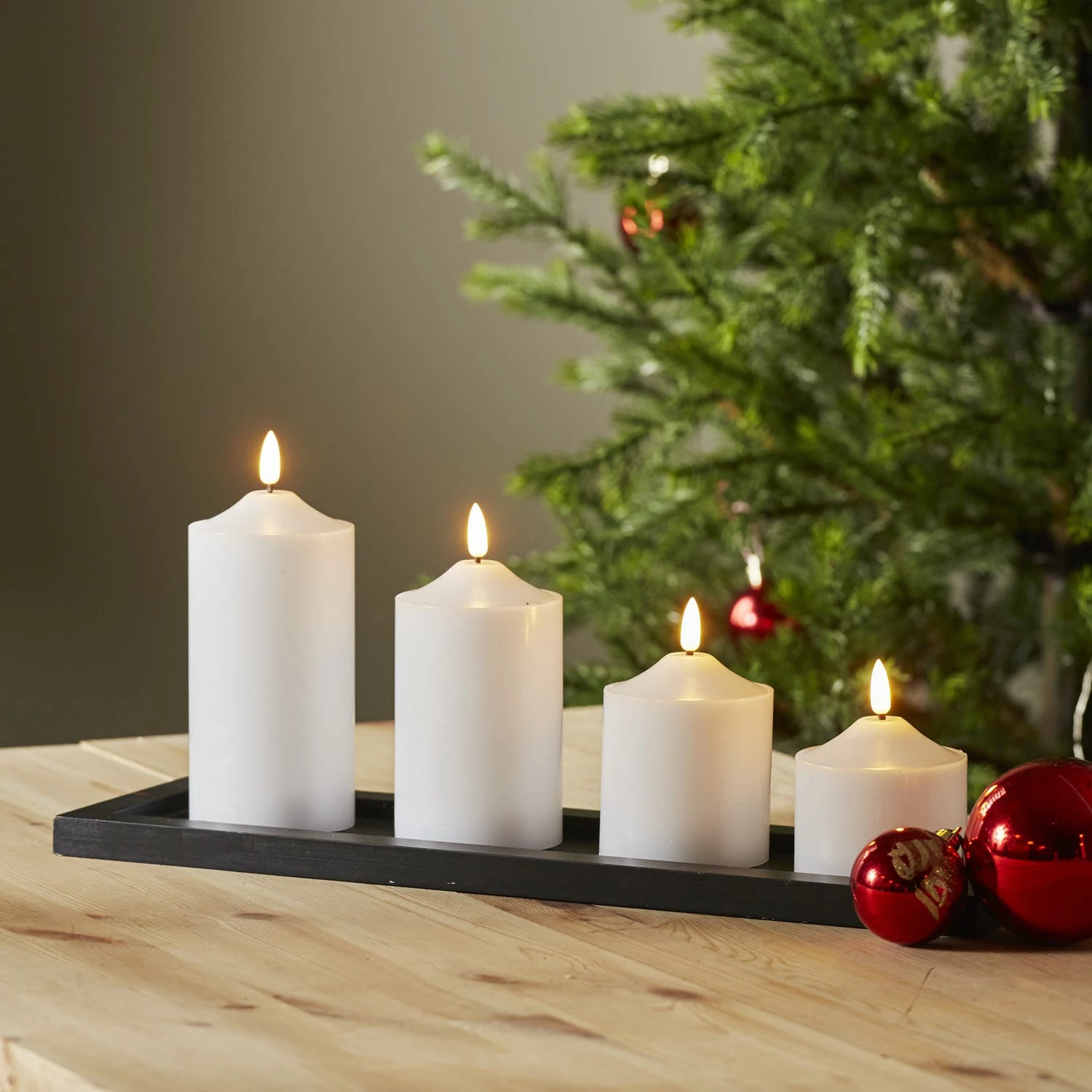 Null LED Kerze Flamme Echtwachs Warmweiße 3D Flamme H: 9,5cm Batterie Timer Weiß – Bild 7