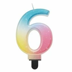 Null Kerze Zahl 6 Pastell