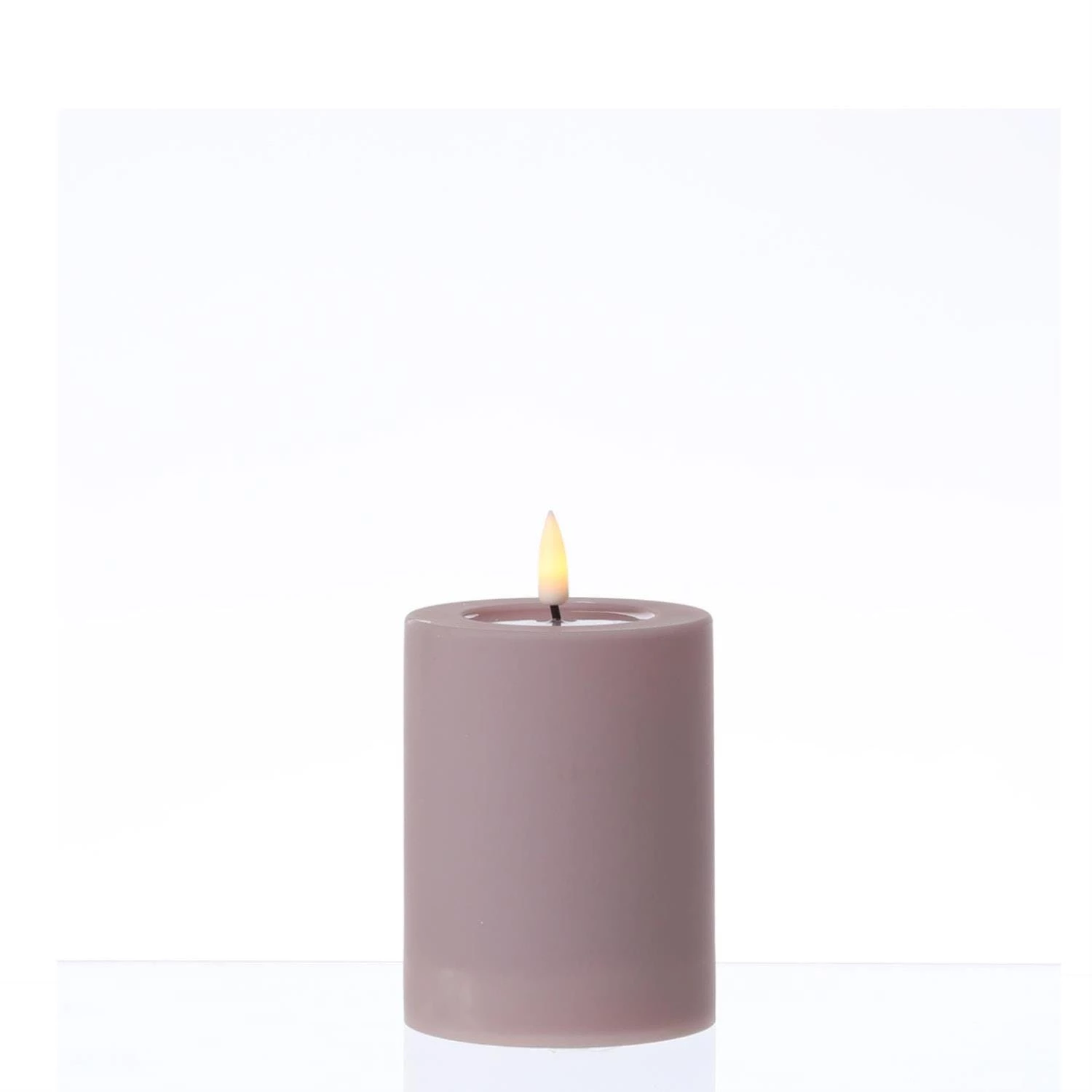 Null LED Kerze MIA Deluxe Für Außen 3D Flamme Flackernd H: 20cm D: 7,5cm Flieder Lila – Bild 2