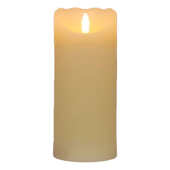 Null LED Echtwachskerze Elfenbein 6 Stunden Timerfunktion H 17 Cm Unbewegliche Flamme