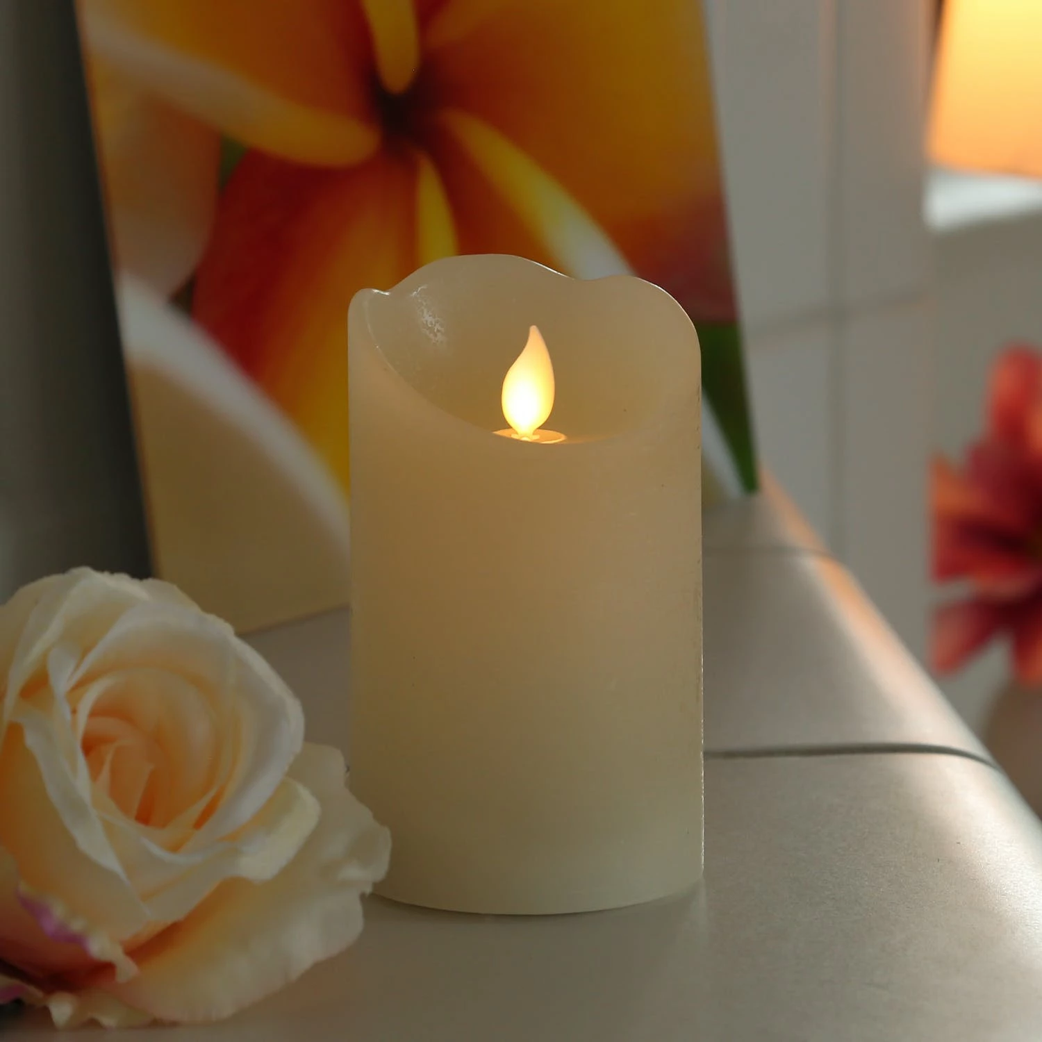 Null LED Kerze TWINKLE Echtwachs Bewegliche Flamme H: 12,5cm Timer Creme FĂŒr Innen â Bild 7