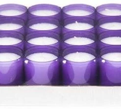 Null Refill Kerzen / Teelichteinsatz In Lila, Ø50x65 Mm, 24 Stück - Brenndauer Ca. 24 Std.