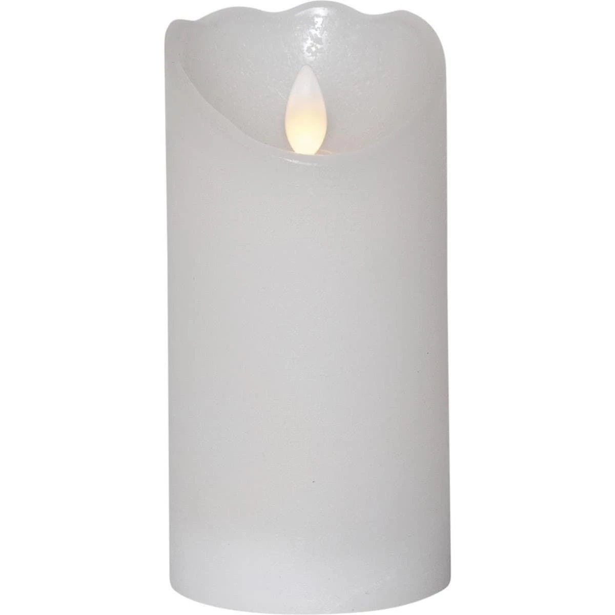 Null LED Kerze Glow Echtwachs Flackernde LED Timer H: 12,5cm, D: 7,5cm Weiß – Bild 2