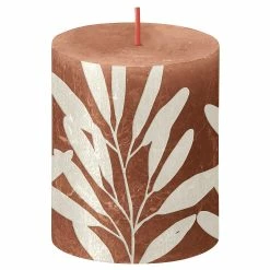 Null BOLSIUS Stumpenkerze Sihouette 8x7cm Rostiges Rosa/Salbei 1 Stück