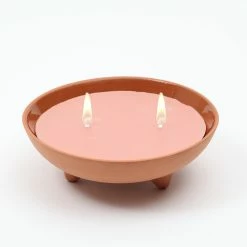 Null Duftkerze CITRONELLA In Tonschale 2 Dochte Gegen StechmĂŒcken Terracotta