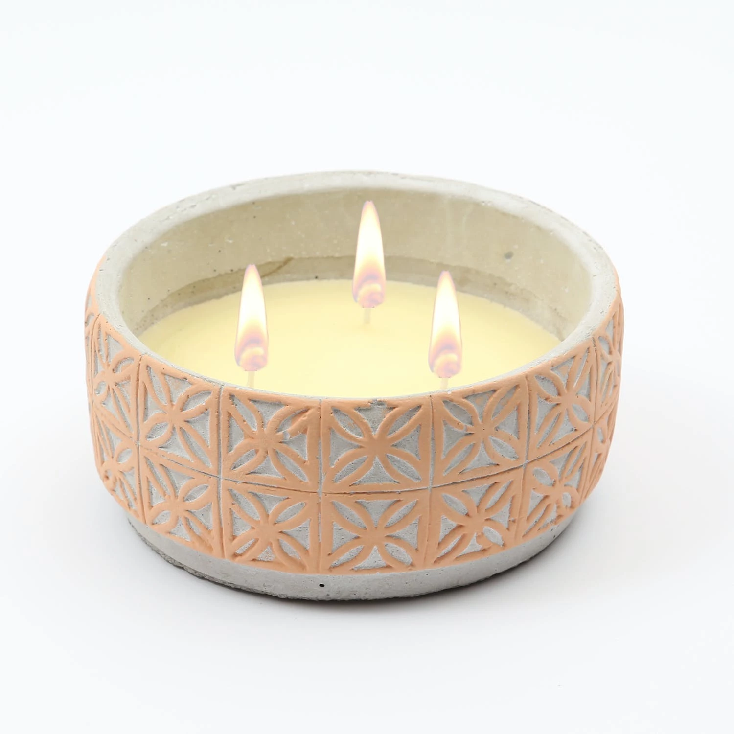 Null Duftkerze CITRONELLA Echtwachs In Tonschale 3 Dochte Gegen Stechmücken Rot – Bild 3