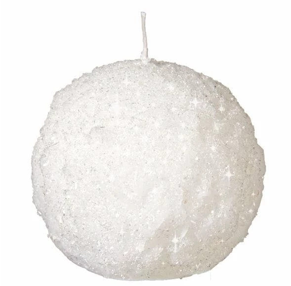 Null LED Kerze Schneeball Kugel Schneekugel Kugelkerze Echtwachs Flackernd Weiß – Bild 2