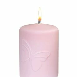 Null Osterkerze Stumpenkerze "Schmetterling" Rosenholz 100 X Ø 70 Mm, Designerkerze Ostern, Frühling, Sommer