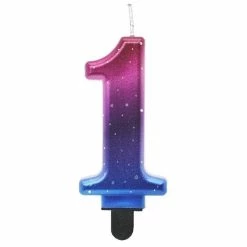 Null Kerze Zahl 1 Night Sky