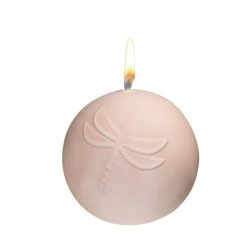 Null Osterkerze Kugelkerze "Libelle" Apricot Ø 80 Mm, Designerkerze Ostern, Frühling, Sommer