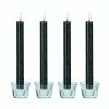 Null LED Kerze 4er SET Tafelkerze Stabkerze Echtwachs Bewegliche Flamme Timer Schwarz